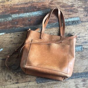 Madewell Transport Tan Leather Tote Bag